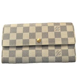 Louis Vuitton Sarah Cream and Gray Long wallet